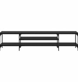 VidaXL TV-kast Zwart Eiken 201 x 35 x 45 cm Gemonteerd hout en ijzer