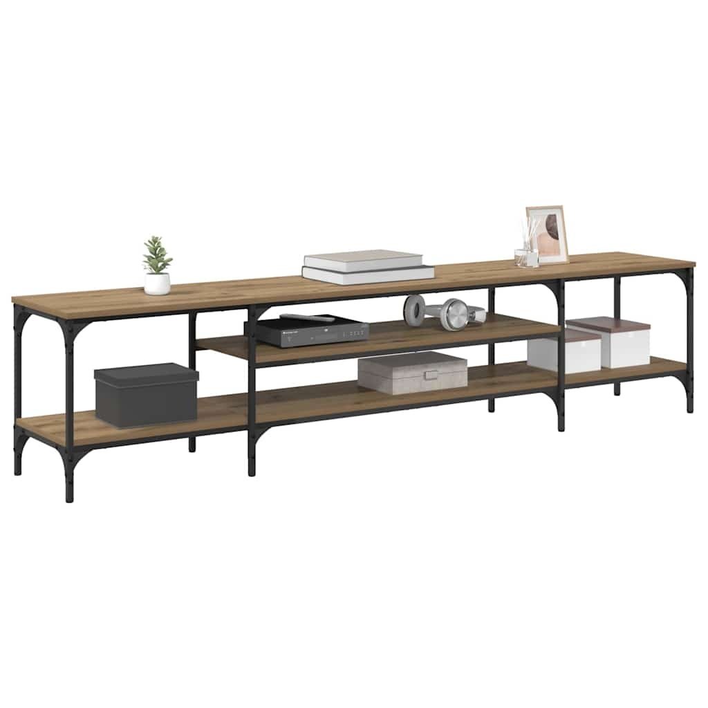 VidaXL TV-kast Artisan Eiken 201 x 35 x 45 cm Gemonteerd hout en ijzer