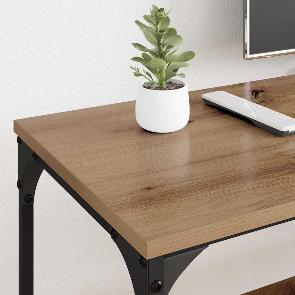 VidaXL TV-kast Artisan Eiken 201 x 35 x 45 cm Gemonteerd hout en ijzer