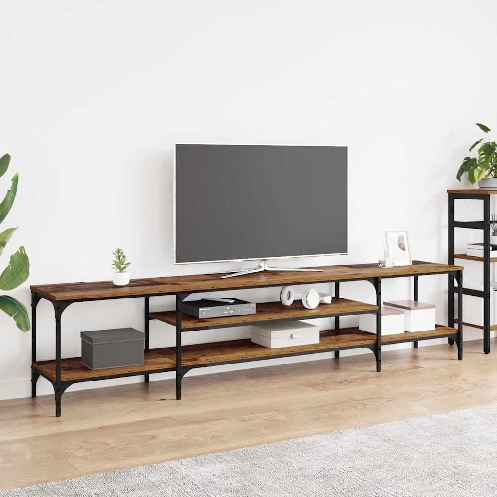 VidaXL TV-kast Oud Hout 201 x 35 x 45 cm Gemonteerd hout en ijzer