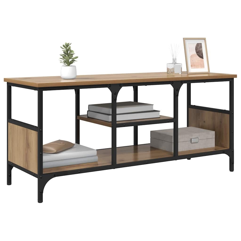 VidaXL TV-kast Artisan Eiken 100 x 35 x 45 cm Gemonteerd hout en ijzer