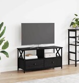 VidaXL TV-kast Zwart Eiken 90 x 33 x 45 cm Engineered hout en staal