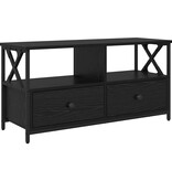 VidaXL TV-kast Zwart Eiken 90 x 33 x 45 cm Engineered hout en staal