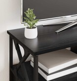 VidaXL TV-kast Zwart Eiken 90 x 33 x 45 cm Engineered hout en staal