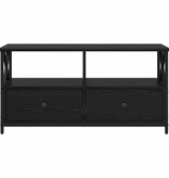 VidaXL TV-kast Zwart Eiken 90 x 33 x 45 cm Engineered hout en staal