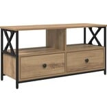 VidaXL TV-kast Artisan Eiken 90 x 33 x 45 cm Engineered hout en staal