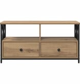 VidaXL TV-kast Artisan Eiken 90 x 33 x 45 cm Engineered hout en staal