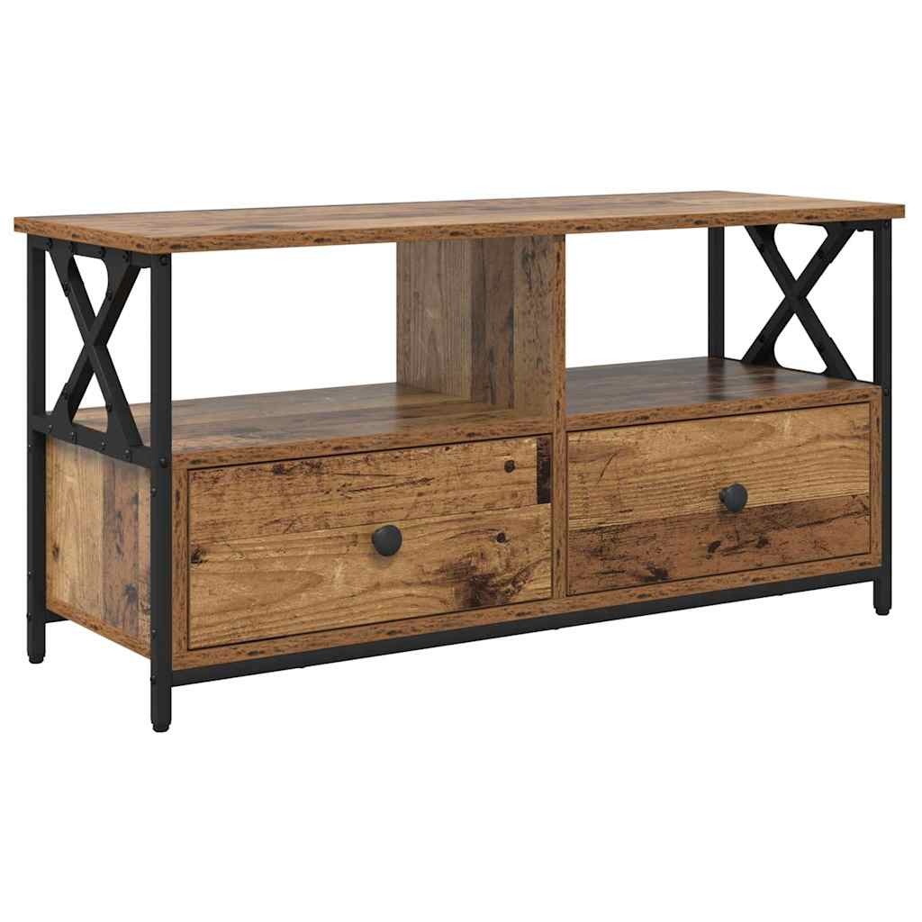 VidaXL TV-kast Oud Hout 90 x 33 x 45 cm Engineered hout en staal
