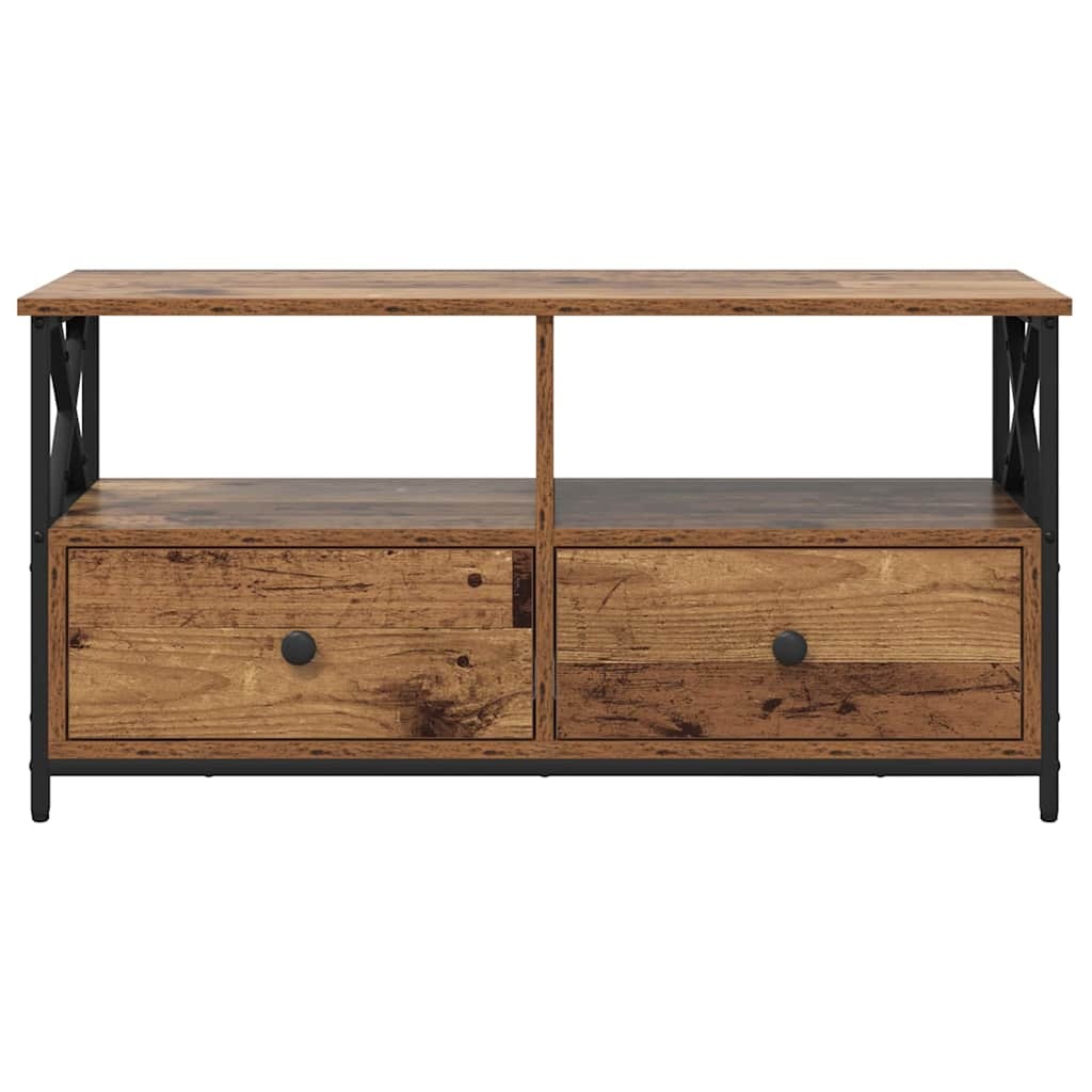 VidaXL TV-kast Oud Hout 90 x 33 x 45 cm Engineered hout en staal