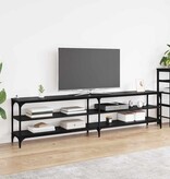 VidaXL TV-kast Zwart Eiken 200 x 30 x 50 cm Gemonteerd hout en ijzer