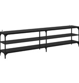 VidaXL TV-kast Zwart Eiken 200 x 30 x 50 cm Gemonteerd hout en ijzer