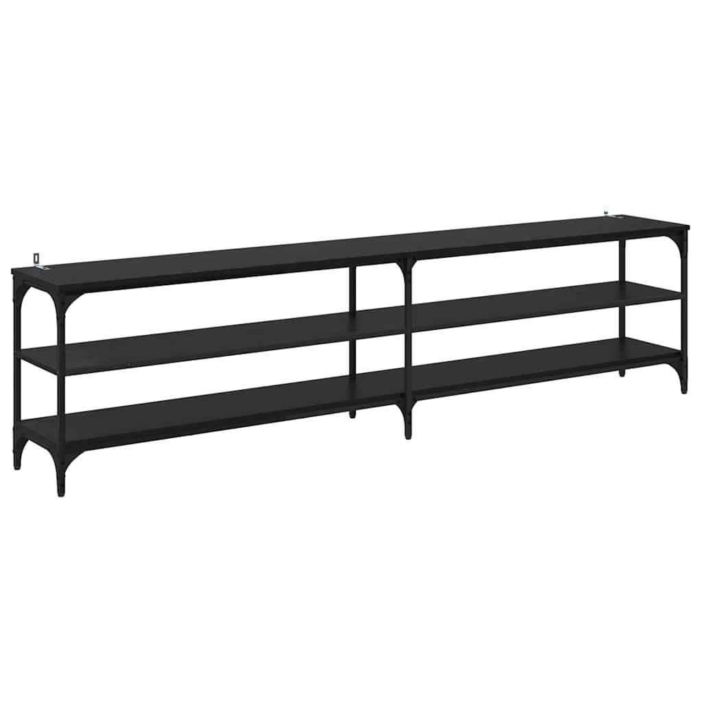 VidaXL TV-kast Zwart Eiken 200 x 30 x 50 cm Gemonteerd hout en ijzer
