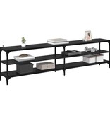 VidaXL TV-kast Zwart Eiken 200 x 30 x 50 cm Gemonteerd hout en ijzer