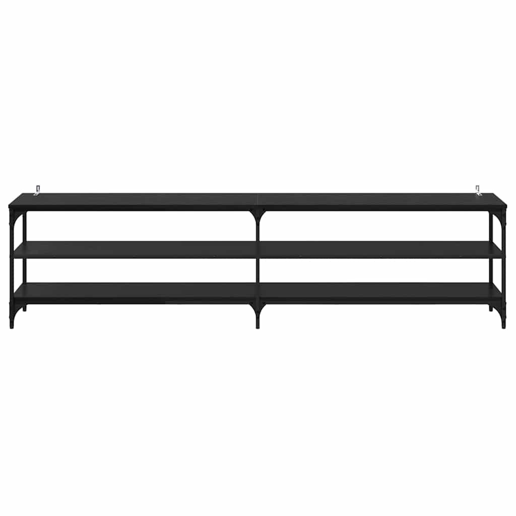 VidaXL TV-kast Zwart Eiken 200 x 30 x 50 cm Gemonteerd hout en ijzer
