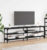 VidaXL TV-kast Zwart Eiken 160 x 30 x 50 cm Gemonteerd hout en ijzer