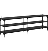 VidaXL TV-kast Zwart Eiken 160 x 30 x 50 cm Gemonteerd hout en ijzer