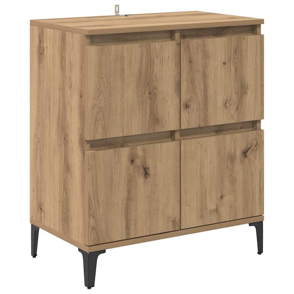 VidaXL Dressoir Artisan Eiken 60 x 35 x 70 cm Gemonteerd hout en ijzer