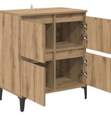 VidaXL Dressoir Artisan Eiken 60 x 35 x 70 cm Gemonteerd hout en ijzer