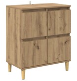 VidaXL Dressoir Artisan Eiken 60 x 35 x 70 cm Bewerkt hout
