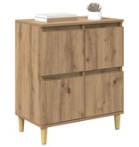 VidaXL Dressoir Artisan Eiken 60 x 35 x 70 cm Bewerkt hout