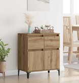 VidaXL Dressoir Artisan Eiken 60 x 35 x 70 cm Gemonteerd hout en ijzer