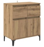 VidaXL Dressoir Artisan Eiken 60 x 35 x 70 cm Gemonteerd hout en ijzer