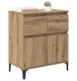 VidaXL Dressoir Artisan Eiken 60 x 35 x 70 cm Gemonteerd hout en ijzer