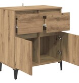 VidaXL Dressoir Artisan Eiken 60 x 35 x 70 cm Gemonteerd hout en ijzer