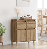 VidaXL Dressoir met lade Artisan Eiken 60 x 35 x 70 cm Bewerkt hout