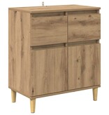 VidaXL Dressoir met lade Artisan Eiken 60 x 35 x 70 cm Bewerkt hout