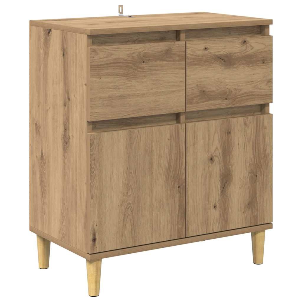 VidaXL Dressoir met lade Artisan Eiken 60 x 35 x 70 cm Bewerkt hout