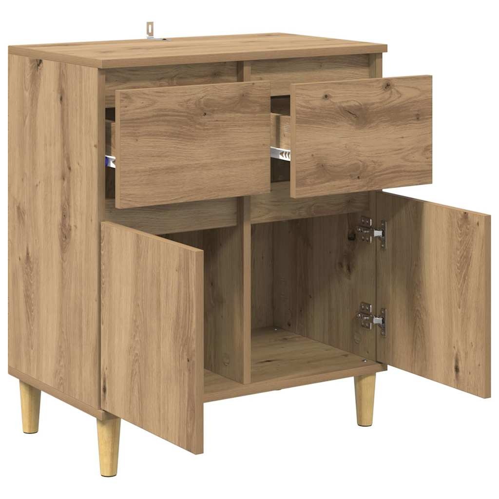VidaXL Dressoir met lade Artisan Eiken 60 x 35 x 70 cm Bewerkt hout