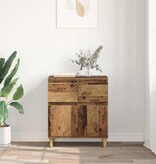 VidaXL Dressoir met lade Oud Hout 60 x 35 x 70 cm Bewerkt hout