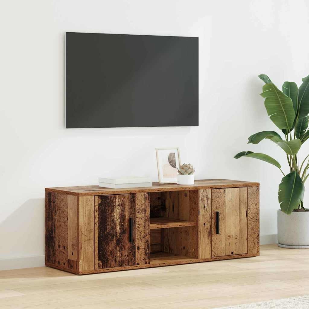 VidaXL TV-kast Oud Hout 100 x 31,5 x 35 cm Bewerkt hout