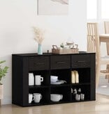 VidaXL Dressoir met lade Zwart Eiken 100 x 30 x 59,5 cm Bewerkt hout