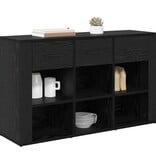 VidaXL Dressoir met lade Zwart Eiken 100 x 30 x 59,5 cm Bewerkt hout