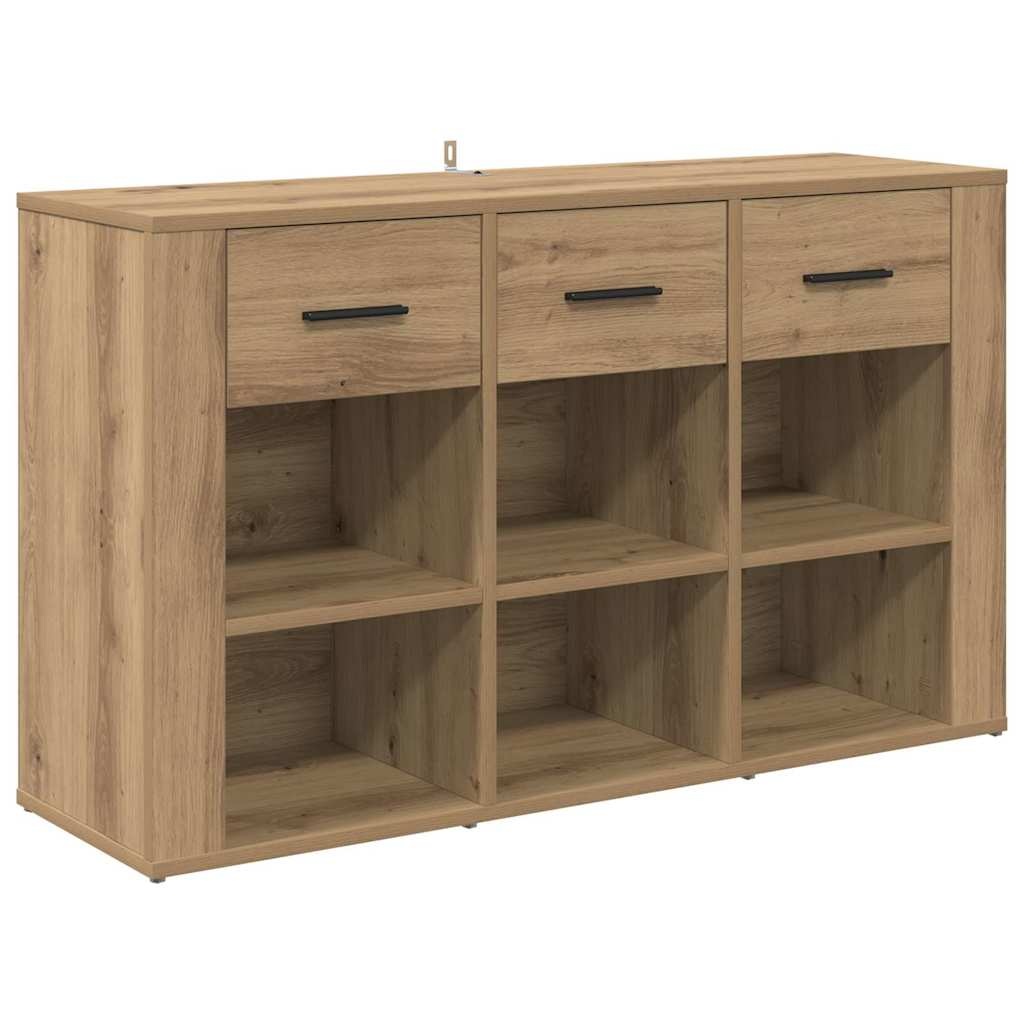 VidaXL Dressoir met lade Artisan Eiken 100 x 30 x 59,5 cm Bewerkt hout