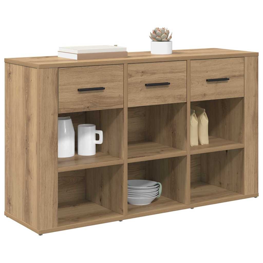 VidaXL Dressoir met lade Artisan Eiken 100 x 30 x 59,5 cm Bewerkt hout