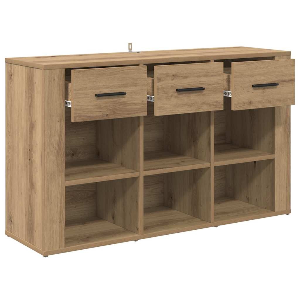 VidaXL Dressoir met lade Artisan Eiken 100 x 30 x 59,5 cm Bewerkt hout
