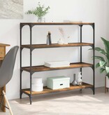 VidaXL Boekenkast Oud Hout 100 x 33 x 100 cm Gemonteerd hout en ijzer