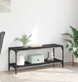 VidaXL TV-kast Zwart Eiken 100x33x41cm Gemonteerd hout en ijzer