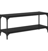 VidaXL TV-kast Zwart Eiken 100x33x41cm Gemonteerd hout en ijzer