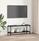 VidaXL TV-kast Zwart Eiken 100x33x41cm Gemonteerd hout en ijzer
