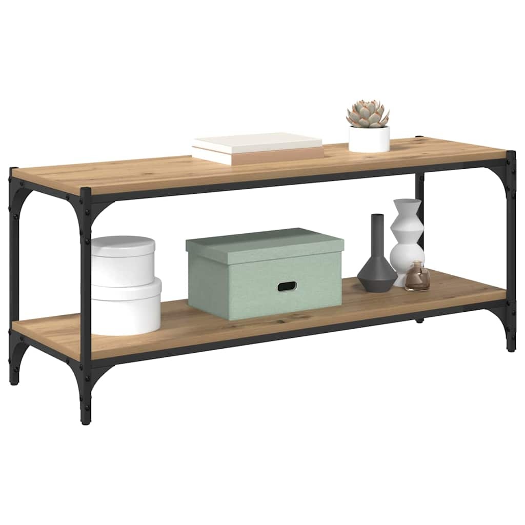 VidaXL TV-kast Artisan Eiken 100x33x41cm Gemonteerd hout en ijzer