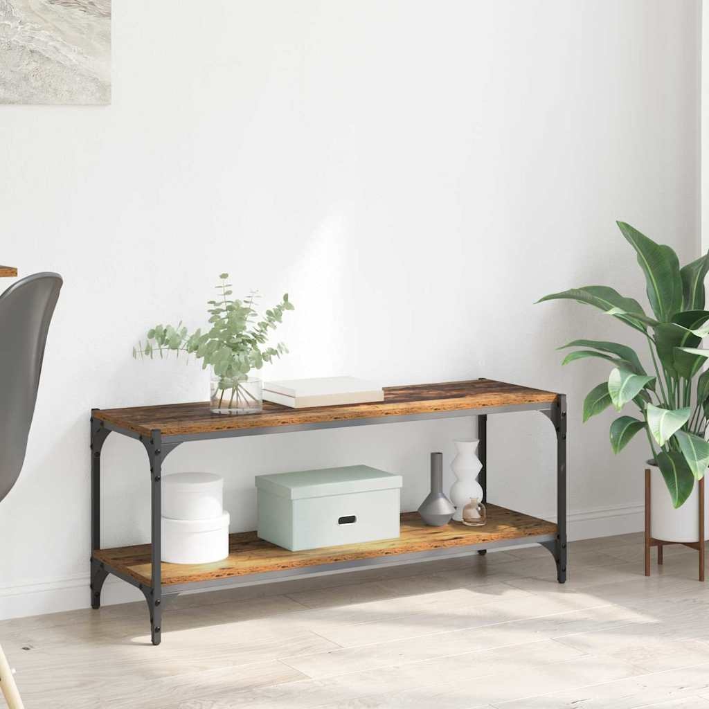 VidaXL TV-kast Oud Hout 100x33x41cm Gemonteerd hout en ijzer