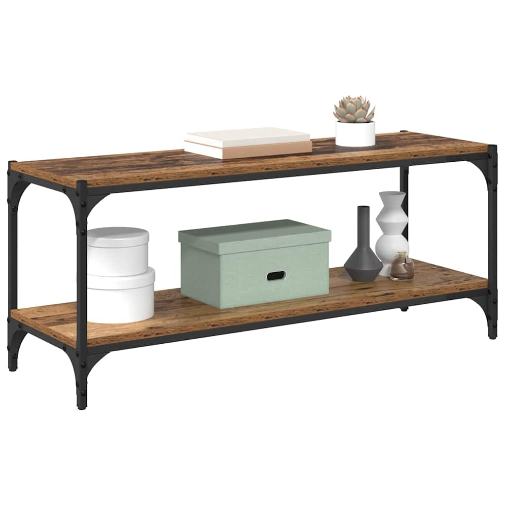 VidaXL TV-kast Oud Hout 100x33x41cm Gemonteerd hout en ijzer