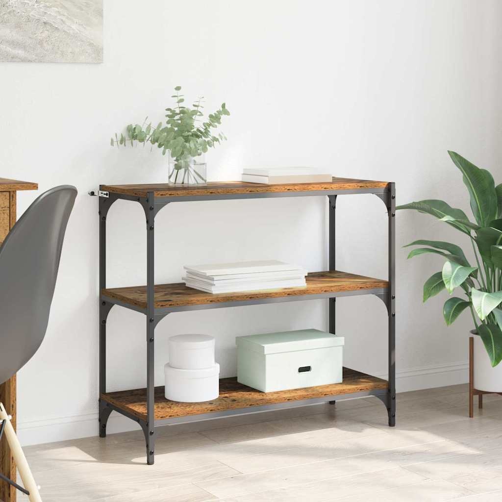 VidaXL Boekenkast Oud Hout 80 x 33 x 70,5 cm Gemonteerd hout en ijzer