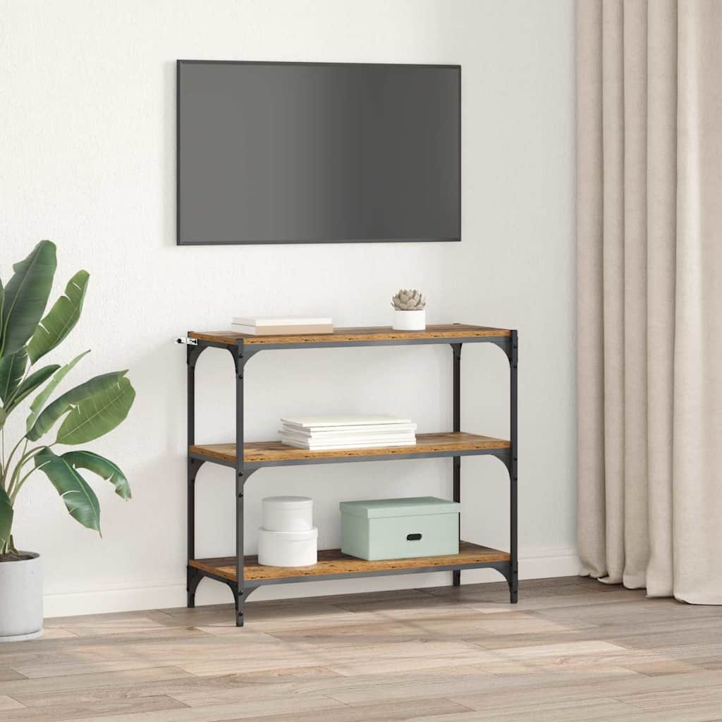 VidaXL Boekenkast Oud Hout 80 x 33 x 70,5 cm Gemonteerd hout en ijzer