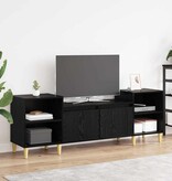 VidaXL TV-kast Zwart Eiken 160 x 35 x 55 cm Bewerkt hout