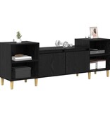 VidaXL TV-kast Zwart Eiken 160 x 35 x 55 cm Bewerkt hout
